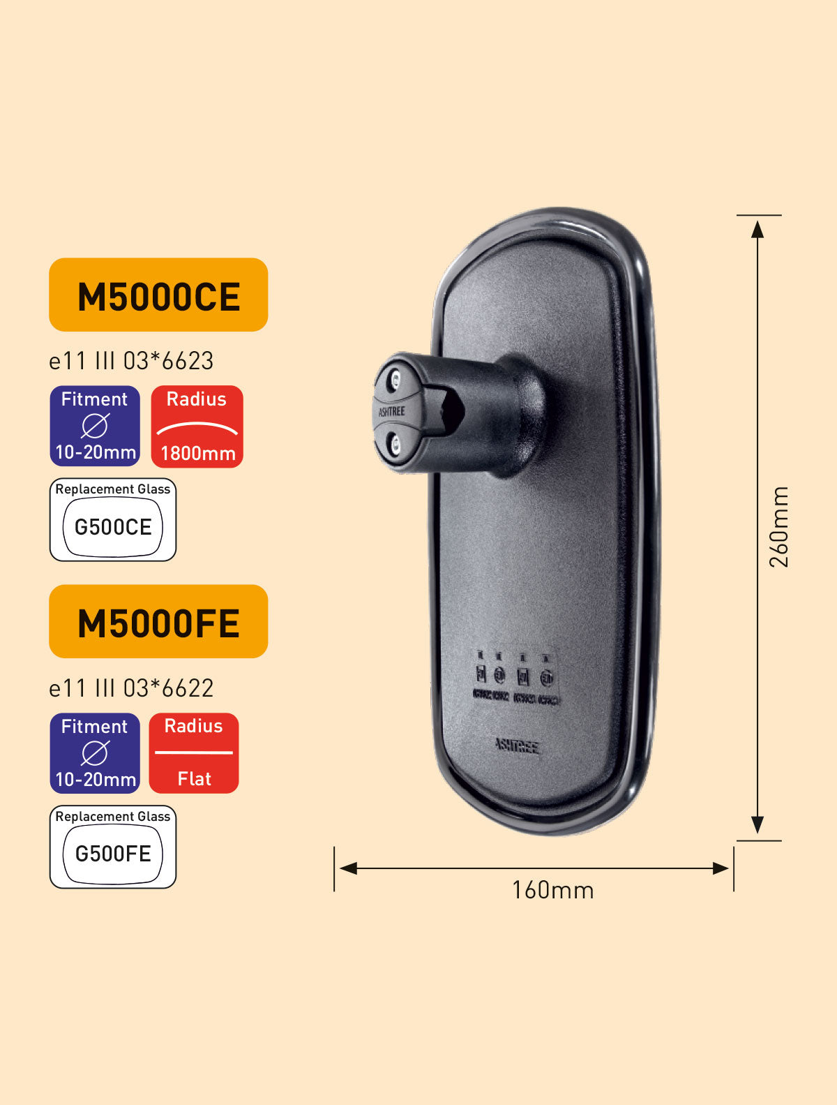 ASHTREE SMALL MIRROE M5000FE