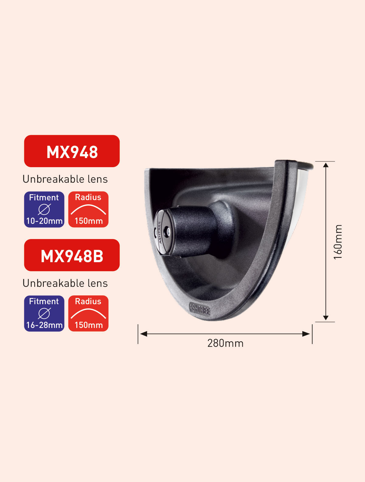 ASHTREE MX948 WIDE ANGLE MIRROR