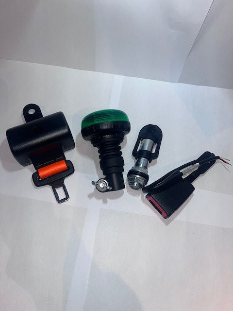 Green LED Beacon Kit, flexi pole mount Green Beacon, wired Seat Belt & bolt on pole mount