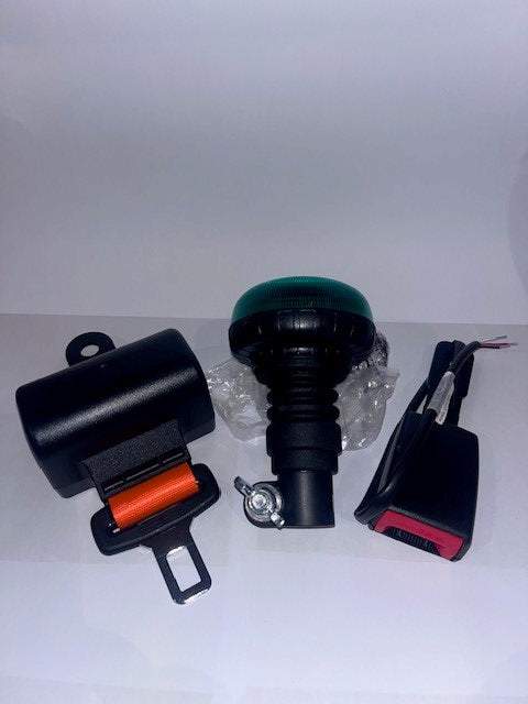 Green LED Beacon Kit, flexi pole mount Green Beacon, hi viz wired Seat Belt