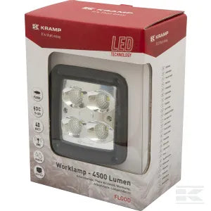 Work light LED, 40W, 4500lm, square, white, 101x74.5x98mm Deutsch plug, Wide flood, 4 LED's, LA10091