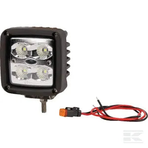 Work light LED, 40W, 4500lm, square, white, 101x74.5x98mm Deutsch plug, Wide flood, 4 LED's, LA10091