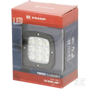 Work light LED, 15W, 1800lm, square, 12-36V, 123x74x100mm, Flood, 9 LED's, LA10098