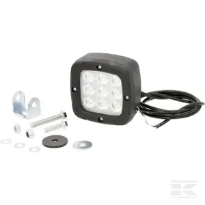 Work light LED, 15W, 1800lm, square, 12-36V, 123x74x100mm, Flood, 9 LED's, LA10098